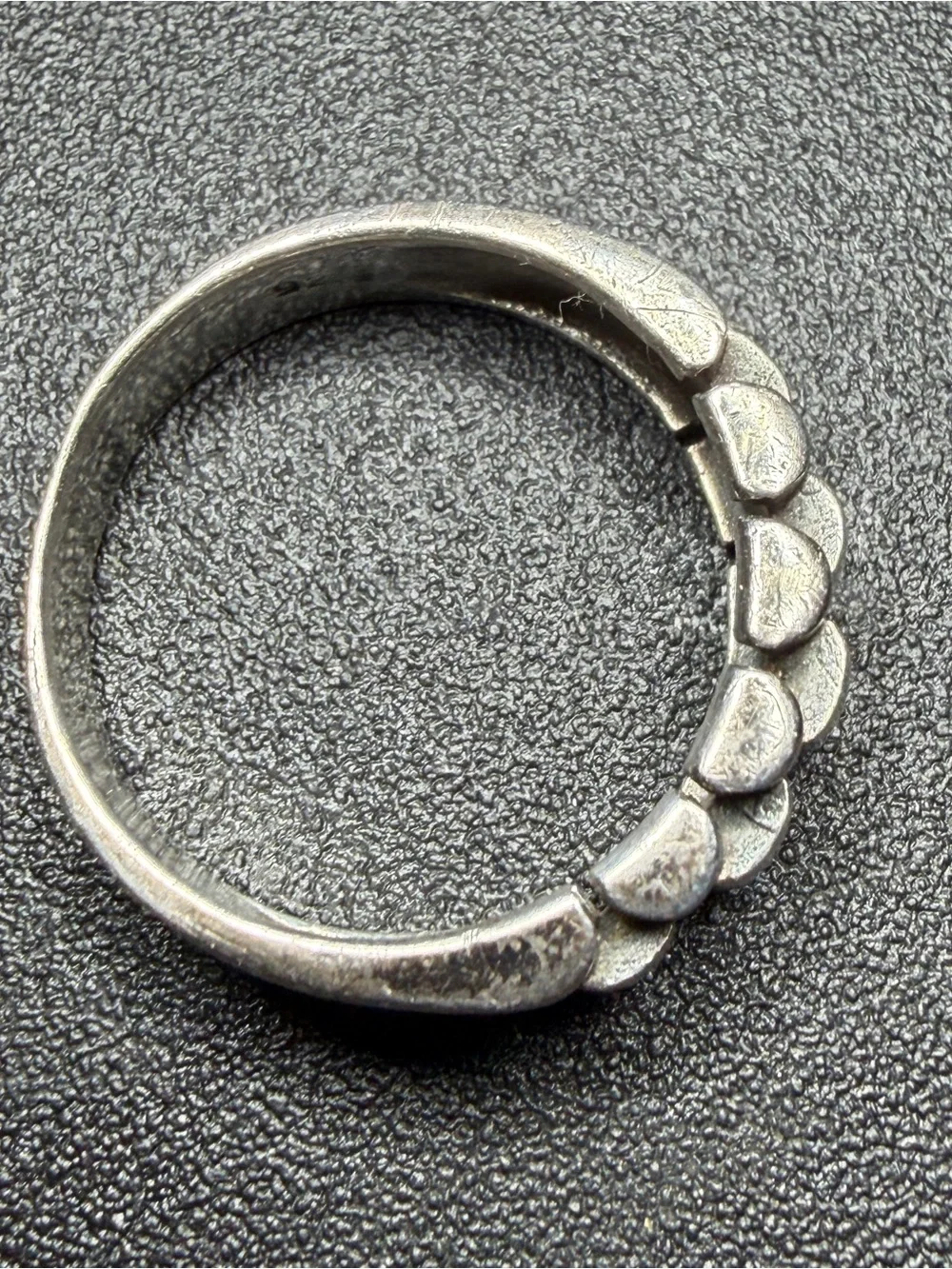 Chunky Industrial-Inspired Sterling Silver Ring size 9